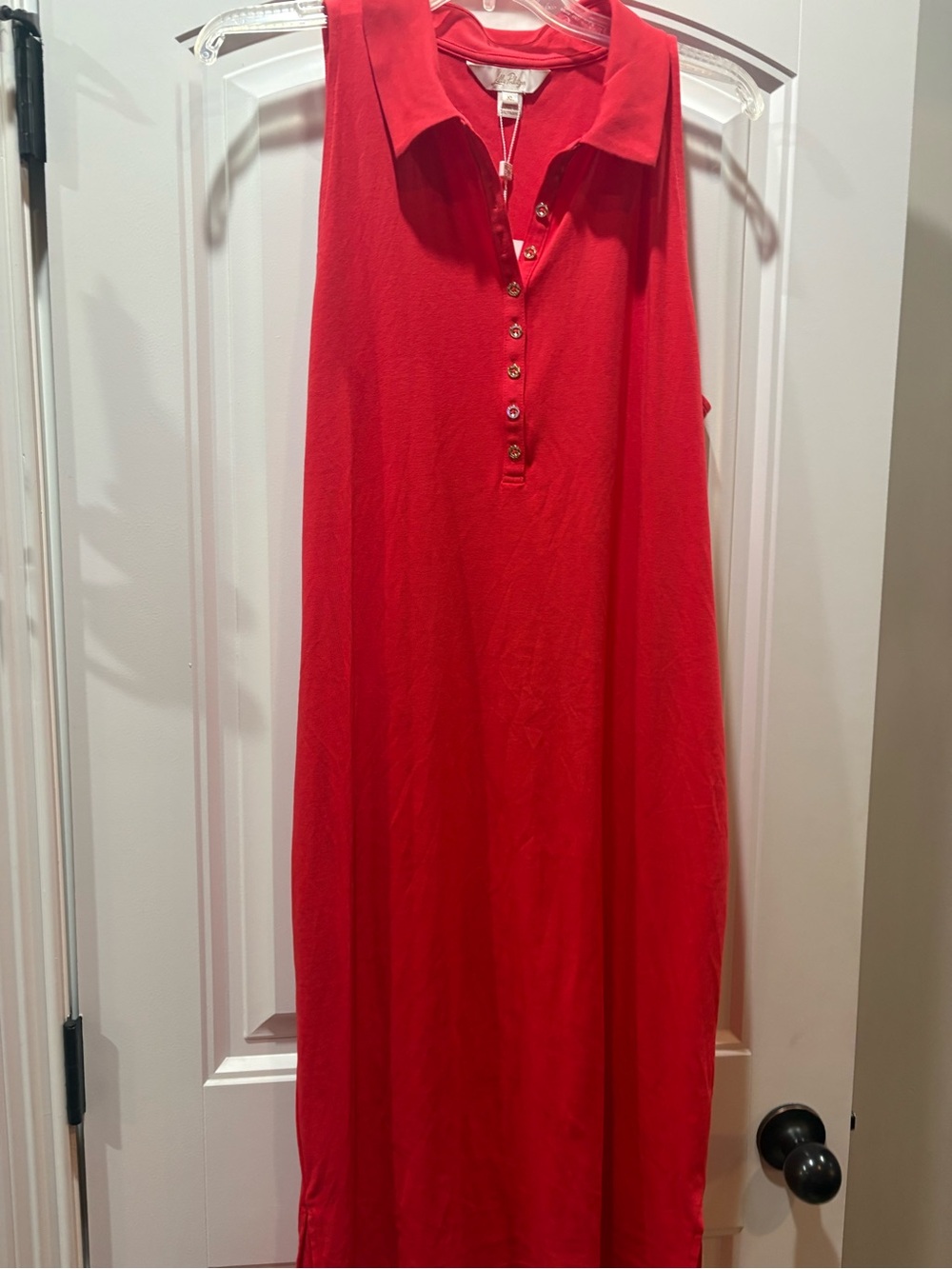 Lilly Pulitzer Sleeveless Polo Maxi Dress in Bright Red